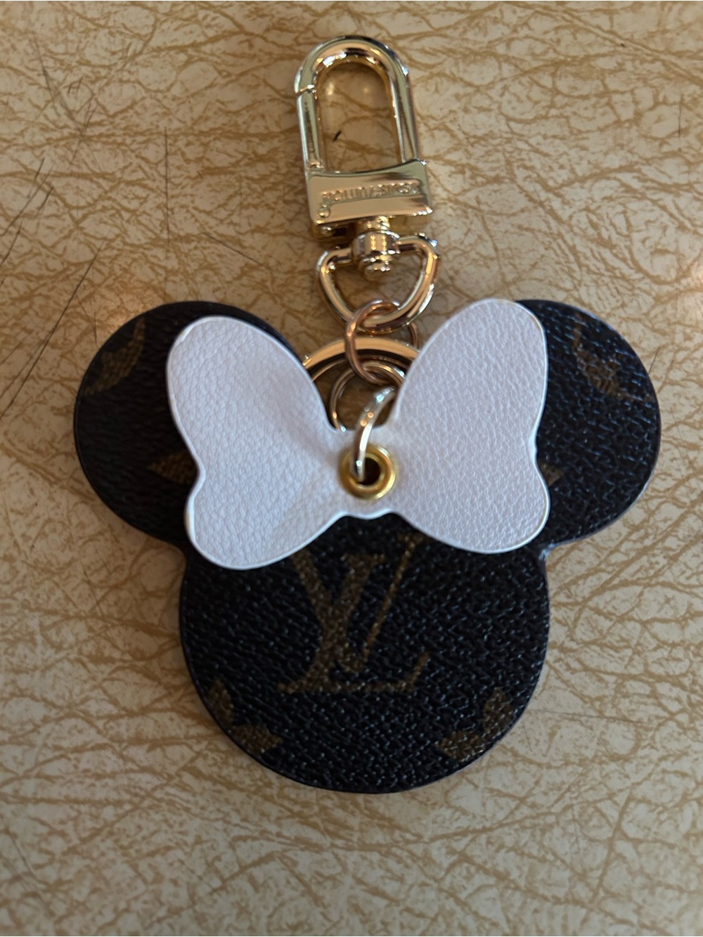 Luxury White & Gold Mini Ears Keychain/Bag Charm ALL Pieces Stamped!
